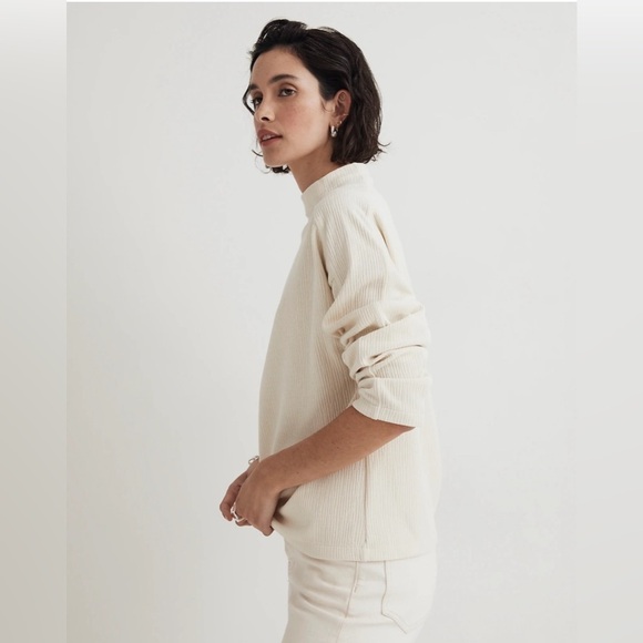 Madewell Striped Jacquard Funnelneck Top - Picture 2 of 13